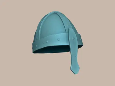 Old Rust Helmet - Medieval Character Armor Low-poly 3D model