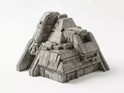 akr scifi architecture set 3 Low-poly 3D model