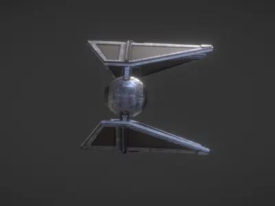 Tie Interceptor Low-poly 3D model