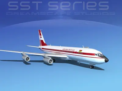 Boeing 707-320 SS Air Mauritius 3D model