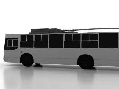 Trolleybus JUMZ-T2 Low Low-poly 3D model