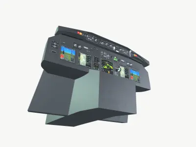 Airplane Cockpit Front Panel 3D model