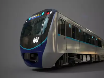 MRT Jakarta Train 3D Model AR VR Games Ready Low-poly 3D model