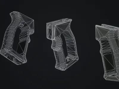 AK Skeleton Pistol Grip Low-poly 3D model