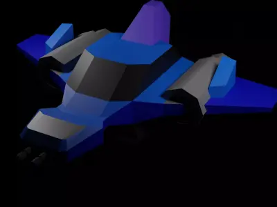 Spaceship fighter jet Low-poly 3D model purchase