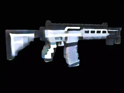 pixelated assault rifle 3D model