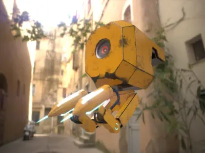 robot flying 3D model