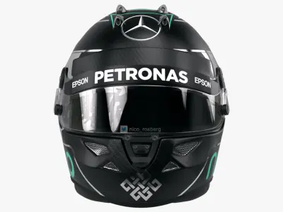Nico Rosberg 2016 style Racing helmet 3D model