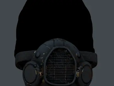 Gas mask helmet 3d model scifi Low-poly Low-poly 3D model Low-poly 3D model 38