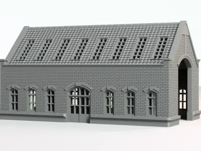 Victorian Era Railway Engine Shed - HO Scale 3D print model