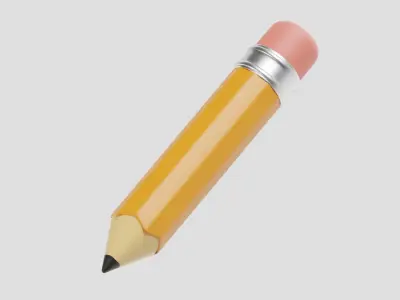 Pencil 3d model Low-poly 3D model