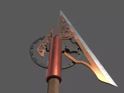 steampunk spear Low-poly 3D model