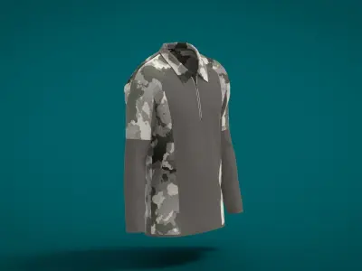 Military Outfit - T-shirt Low-poly 3D model 57
