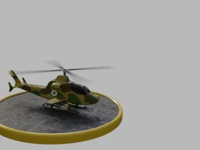 Military Helicopter Low-poly 3D model