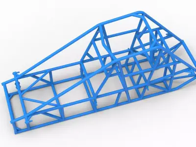 Frame of Experimental Pavement Silver Crown Car V2 Scale 1 to 25 3D print model
