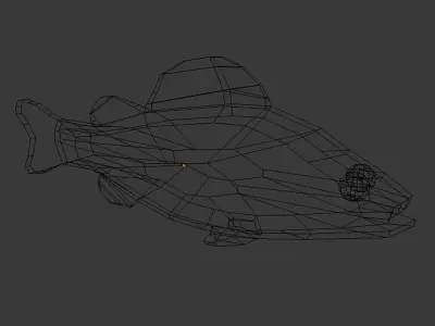 cartoon fish Low-poly 3D model