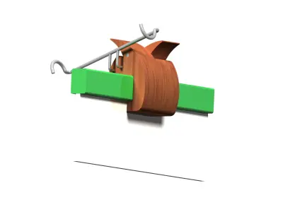 Rodholder piece of paper with hook Free 3D model
