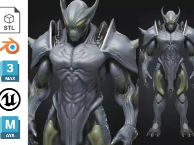 Alien Creature Sci Fi Futuristic Low-poly 3D model
