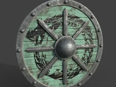 Old Shield Low-poly 3D model