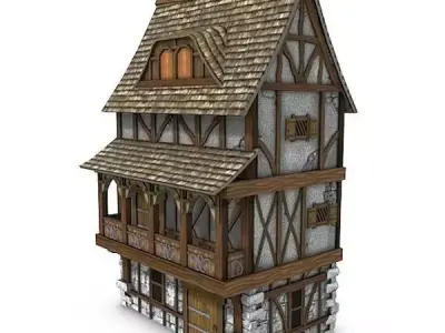 Medieval Building 17 Townhouse Low-poly 3D model
