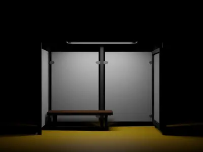  Bus Stop  Low-poly 3D model