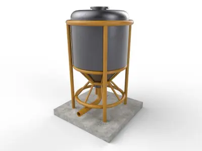 liquid tank M5 Low-poly 3D model