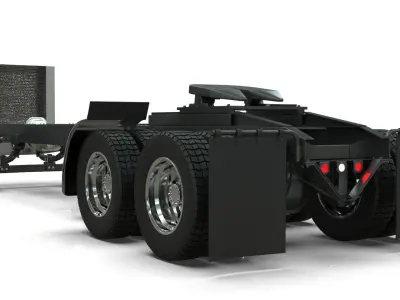 kenworth w900 1984 Chasis LowPoly Low-poly 3D model