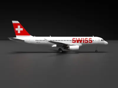 Airbus A320  SwissAir Livery 3D model