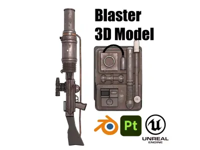 Blaster Rifle Low-poly 3D model