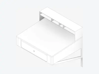 Desk - Wall Mount - Locka Low-poly 3D model