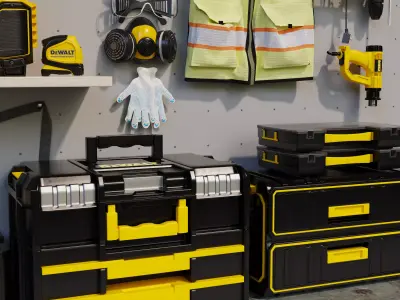 Complete Workshop Garage Tool Wall Organizer Set  3D model