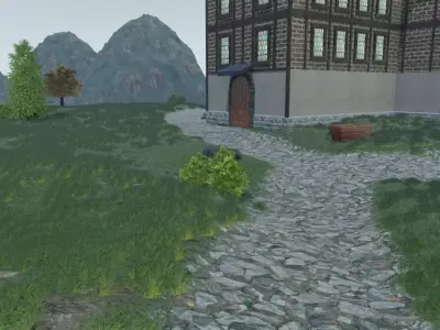 Medieval Island Village 3D model