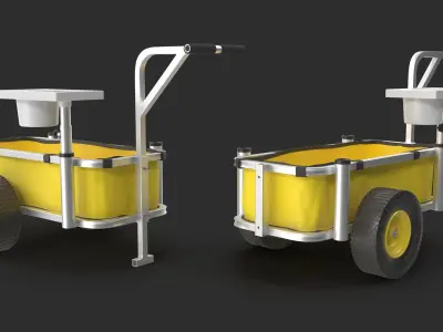 Beach Fishing Cart 3D Model