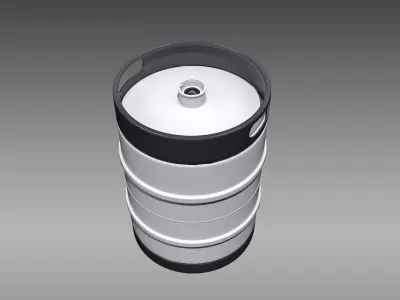 Keg Half Barrel Low-poly 3D model