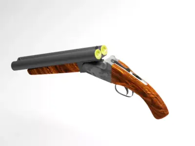 Shotgun wooden handle 3D model