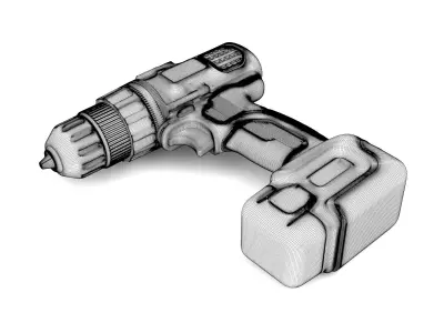 Black decker codless drill 3D model