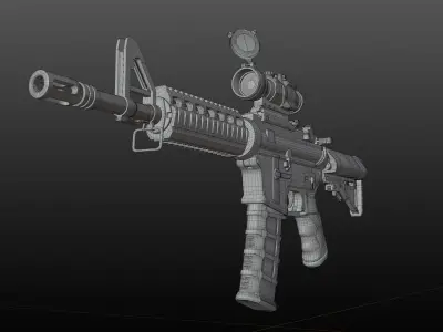 M4 assault rifle Low-poly 3D model get