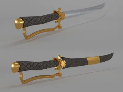 Sword gold and 3D model