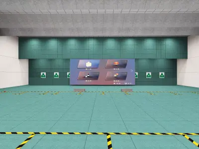 Shooting range Low-poly 3D model 3