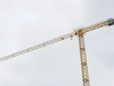 Flat Top Tower Crane 5 - Construction Crane 3D model