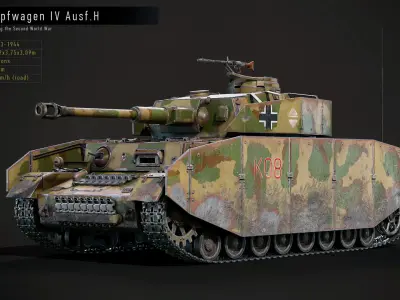 WW2 Tank PZ IV Realtime 3D model