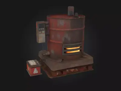 Rustic Heater  Cozy Vintage Heating Solution 3D model