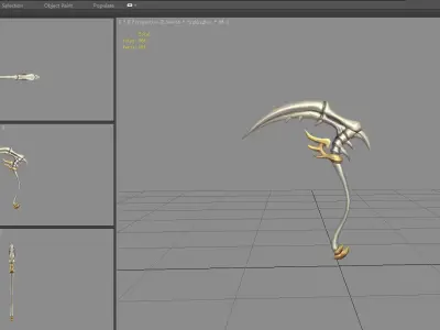 Cartoon bone sickle Low-poly 3D model