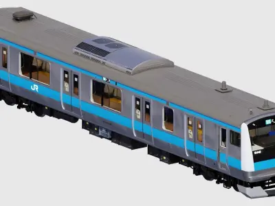 Rigged Train Japan Keihin-Tohoku E233 Series HEAD ONLY 3D model