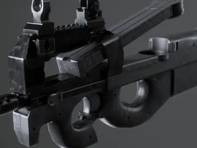 FPS P90 SMG Low-poly 3D model