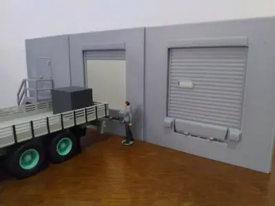 Diorama scale 1-43  Dock Logistics Warehouse Miniature 3D print model purchase