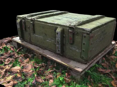 Military box scan Low-poly 3D model