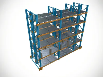 Industrial Storage Rack Warehouse 3D model