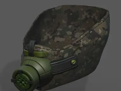 Gas mask respirator scifi futuristic 3d  Low-poly 3D model
