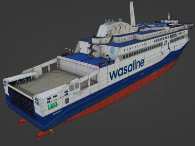 Aurora Botnia RO-PAX Low-poly 3D model